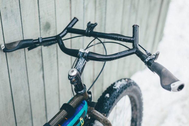 mountain bike with high handlebars